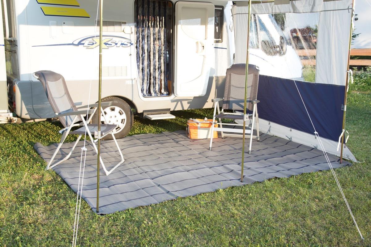 Stuoia Da Esterno Brunner Balmat 700x250 Cm - Per Camper, Caravan | Grigio Chiaro/Scuro